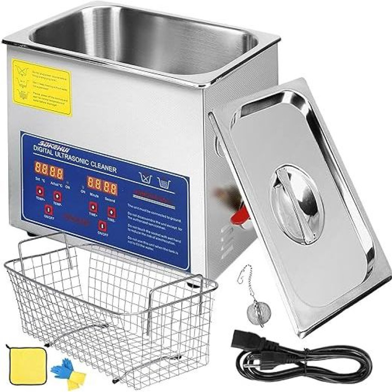 10L Ultrasonic Cleaning Device, Ultrasonic Cleaner, Ultrasonic Cleaner, Ultrasonic Cleaning Machine with Heating, Digital Timer