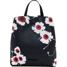 Desigual Backpack Flowers S, Black, 24.4, Casual, black, casual