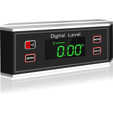 eOUTIL Digital Protractor IP65 Inclinometer LED Magnetic Protractor Angle Finder Angle Measuring Device Inclinometer Level Box with V-Groove Magnetic Base / 0 ~ 360 Degrees