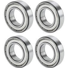 TUZUK 6206-ZZ 6206-ZZ rutuliniai guoliai su sandarikliais, 30 x 62 x 16 mm, iš anksto sutepti, chromuotas plienas / guma, dvigubas sandariklis, 6206ZZ gilių griovelių rutuliniai guoliai, 4 vnt.