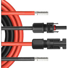 NAUC Solar Verlängerungskabel für Solarpanel - Solarstecker 1500V Solarkabel für Solarmodule - Photovoltaik-Stecker - Kabel für Laderegler 4 mm² / 6 mm² - TÜV, Länge:2X 35m 4mm², Steuersatz:19%