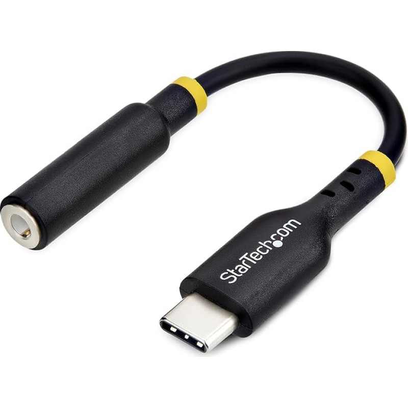 StarTech.com USB C ausinių adapteris, USB C TRRS ausinių audio jungtis su 3,5 mm lizdu, 32 bitų DAC, kompiuteris, mobilusis telefonas