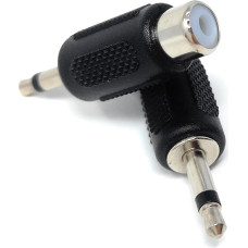 DRUT 1 x RCA moteriškos lyties į 3,5 mm monofoninio lizdo kištuką garso ir vaizdo adapteris juodas sidabrinis