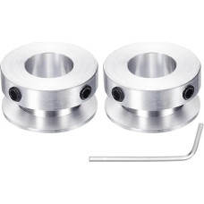 sourcing map 2 Stück Einzelrillen-Riemenscheibe, 15 mm feste Bohrung, 30 mm Außendurchmesser, Aluminiumlegierung, mechanische Riemenscheibe mit Sechskantschlüssel für 6 mm PU-Rundriemen