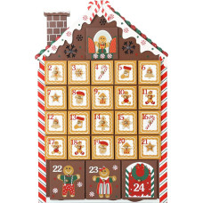 Wooden Advent Calendar with Drawers Christmas Gingerbread Man House Countdown Calendar Holiday Decoration Pioneer Effect