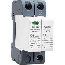 GEYA Surge Protection SPD DIN Rail House Surge Protection 12.5KA T1+T2 Class 50KA Lightning Protection (1P+N, AC275V)