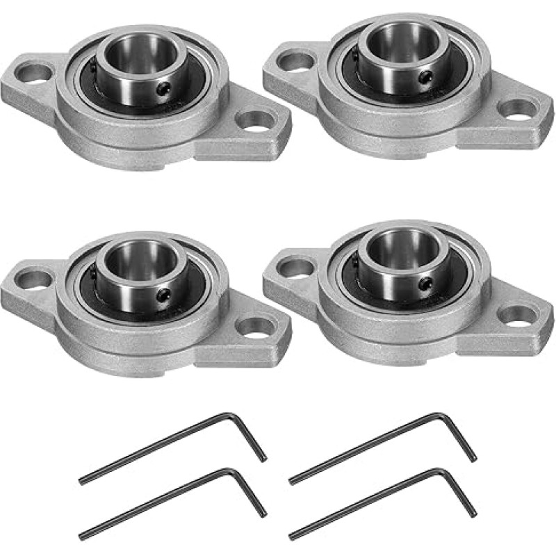 KFL004 Stehlager, 20 mm Bohrung, Lagereinheiten aus Zinklegierung, Flanschmontage, P6 (ABEC3), 4 Stück