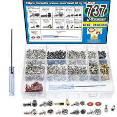 CO-RODE 737pcs PC Computer Screws & Standoffs Assortment Kit for Hard Drive Computer Cases, Motherboard Fans, Power Graphics