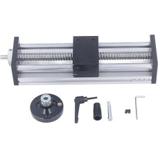 Linear Table Actuator, 200mm Manual Sliding Table, Ball Screw 1605, Linear Guides, Sliding Table with Hand Wheel, Linear Sliding Table