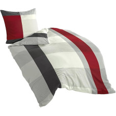 Bierbaum Egyptian Cotton Satin Bed Linen Design, grey, 135 x 200 cm