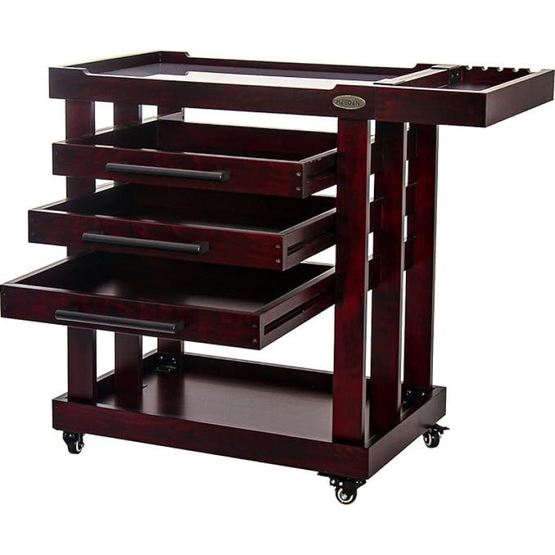 MEEDEN Deluxe Artist Storage Trolley, 5-Tier Thick Solid Beech Wood Storage Cart with 3 Drawer Organiser, Multifunctional Utility Cart for Art Studio, Gallery