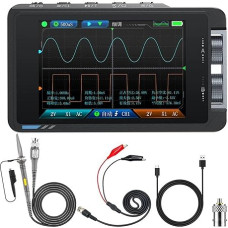 Harilla Digitales Oszilloskop, Spannungs-Durchgangsprüfer, 50 MHz, tragbares digitales Oszilloskop für Leistungstester, Messgeräte, Forschung und Bildung, Standard