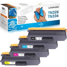 4x LOSMANN Toner Compatible with TN-336 TN-326 for Brother DCP-L8400CDN DCP-L8450CDW HL-L8250CDN HL-L8300 Series HL-L8350CDW HL-L8350CDWT MFC-L8600CDW MFC-L8650CDW MFC-L8880CDW 50CDW T50N-321