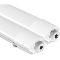 zemty Wet Room Light LED Tube 120 cm, 3000 K/4000 K/6500 K, 36 W, 3960 LM LED Ceiling Light, IP65 Waterproof Light Strip for Cellar Lamp, Workshop Lamp, Kitchen Lamp, Bathroom Lamp, Pack of 2