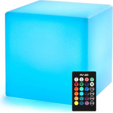 Mr.Go LED Cube 8 Inch Color Changing Mood Light with 16 RGB Colors Dimmable Brightness 4 Lighting Modes for Indoor and Outdoor Rechargeable Night Light with Remote Control