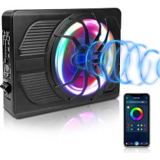 WODHMIEY Transporto priemonių aktyvusis žemų dažnių garsiakalbis, 10 colių aktyvusis žemų dažnių garsiakalbis po sėdyne, itin plonas 800 W 2,5 Om, su valdikliu, skirtas transporto priemonės garso sistemai, kompaktiškas žemų dažnių garsiakalbis transporto 