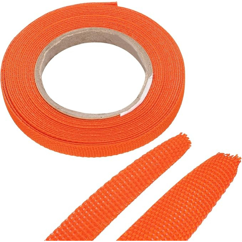 išteklių žemėlapis Geflochtene Kabelhülsen, wärmeschrumpfbarer Stoffschlauch, 0,64 cm, 4,9 m, Orange, 2:1 Verhältnis, Schrumpfschlauch, Kabelschutz für Kabelbaumkabel, Netzwerkkabelschutz, Kabelmanagement