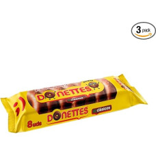 DONETTES Classic Curls with Chocolate Glaze Pack of 8 171 g Pack of 3