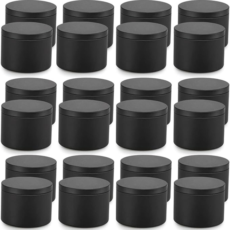 Tuščios metalinės žvakių skardinės, 24 vnt., skirtos žvakių gamybai, 237 ml / 8oz mini žvakių skardinės, 