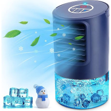 Mobile Air Conditioner Mini Air Cooler, Mobile Air Conditioning Quiet, Air Cooler Air Conditioner Mini 4 in 1 Fan, Humidifier, 3 Speeds, 7 LED Air Cooler Small for Home and Office
