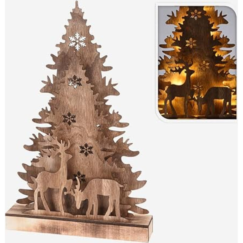 MI CASA Wooden Arbol Huggos with LED 38cm Unique