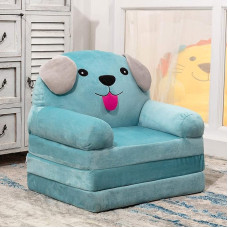 BYBYME Išskleidžiamas vaikiškas fotelis, sofa-lova - sulankstoma mažylių kėdutė, gultas 1-3 metų vaikams - miela sulankstoma sofa-lova, sofa-lova žaidimų kambariui, miegamajam (mielas šuniukas)