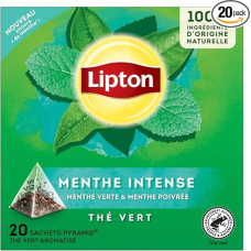 Lipton Green Tea 2 Intense Mint 20 Bags Pyramid 20 Pieces (Pack of 1)