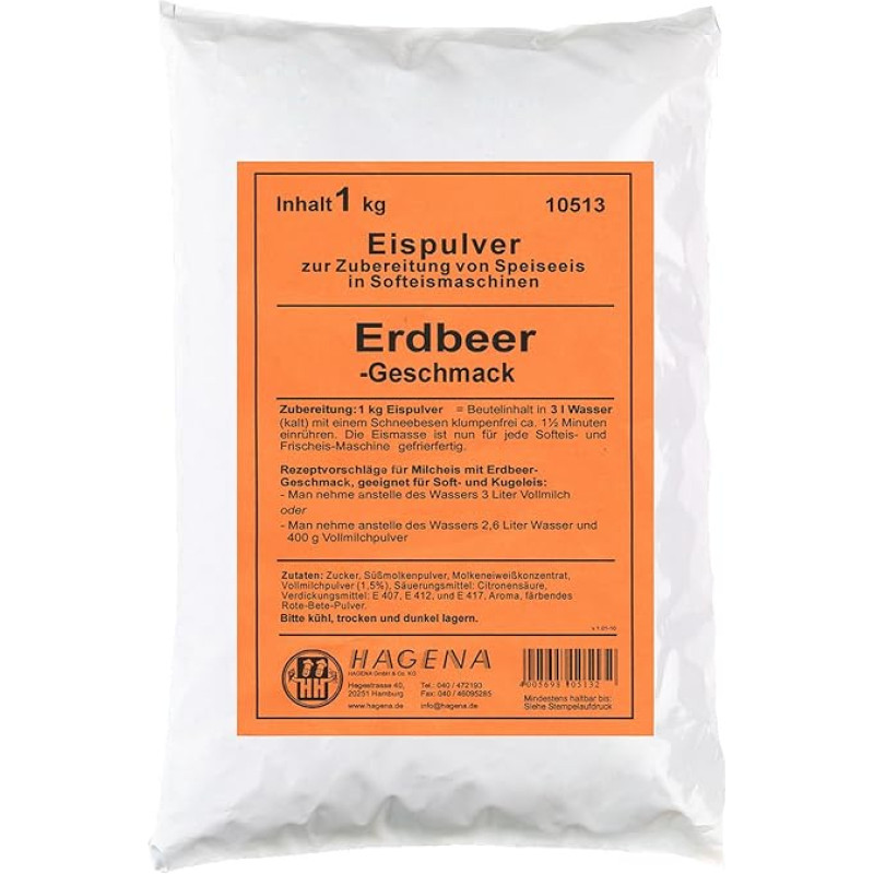 Soft Ice Cream Powder Strawberry Flavour 1kg (Bag)