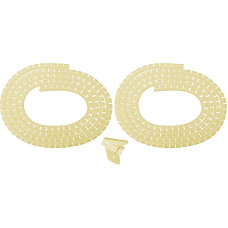 2 kabelių spiralių pakuotė 3 m kreminės spalvos 20 mm skersmens su ištraukiama pagalba Kabelio spiralė Apvyniokite žarną Apsauga nuo kabelių Kabelių organizavimas Kompiuterių ir HiFi kabelių dangtelis Plastikinė spiralinė juosta