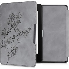 kwmobile Case Compatible with Amazon Kindle Paperwhite (10th Gen - 2018) - Faux Leather eReader Case - Magnolia Grey