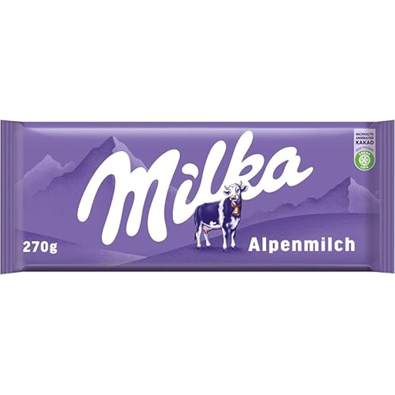 Milka Alpenmilch (Alpių pieno) šokoladas, 270 g