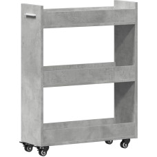 vidaXL Cabinet with Wheels Concrete Grey 60 x 22 x 79 cm Wood Material