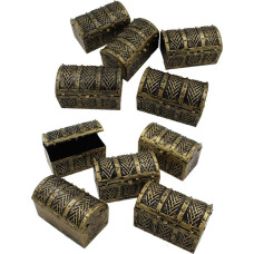 POHOVE Mini Pirate Treasure Chest for Kids Vintage Pirate Jewelry Box Game Set Locks Party Favors Props Decoration Treasure Chest 8x5cm 10pcs