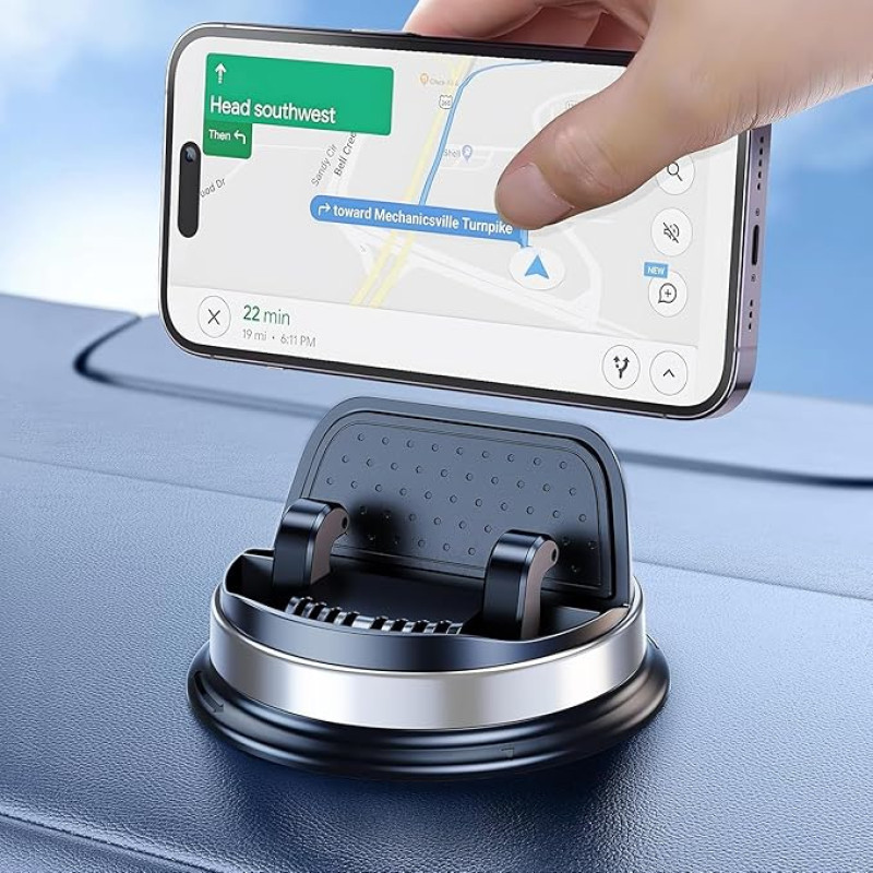 OATSBASF Car Phone Holder for Dashboard | 360° Rotating Car Mount with Non-Slip Silicone | Compatible with iPhone 16/15 Pro Max, Samsung & Android Smartphones