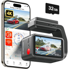 REDTIGER F4 4K prietaisų kameros automobiliams, 2,2 colio mini automobilinė kamera, 2160P jutiklinis ekranas, valdymas balsu, 32 GB kortelė, naktinis matymas, 