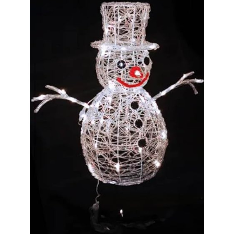 levitantes Schneemann aus Acryl, niedrige Spannung, kaltweißes Licht, 120 cm hoch, ideal als Weihnachtsdekoration