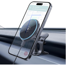 LANTU Qi2 Certified 15W Mobile Phone Holder for Tesla Model Y 2025 and Model 3 2024-2025 MagSafe Mobile Phone Holder Car Magnet with 1M C-C Cable for iPhone 12-16 Series (Not for Performance)
