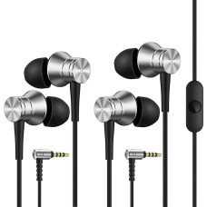 1MORE Piston Fit 2 vnt. laidinių ausinių, triukšmą slopinančios vidinės ausinės su 3,5 mm lizdu, tyro garso ir patogios, su mikrofonu ir nuotolinio valdymo pulteliu, skirtos išmaniesiems telefonams, kompiuteriams ir planšetiniams kompiuteriams