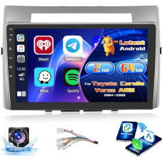 Inefala Radio for Toyota Corolla Verso AR10 2004-2009 Android 15 2+64G with Wireless CarPlay Android Car, 9 Inch Screen with EQ 26UI FM RDS GPS Bluetooth WiFi SWC AHD Rear View Camera