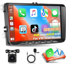 [4G+64G] Automobilinis radijas VW/Seat/Passat/Golf/Polo/Skoda, 
