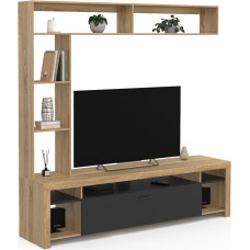 IDMarket - TV Cabinet and Shelves 170 cm Malo Wood and Cabinet Black