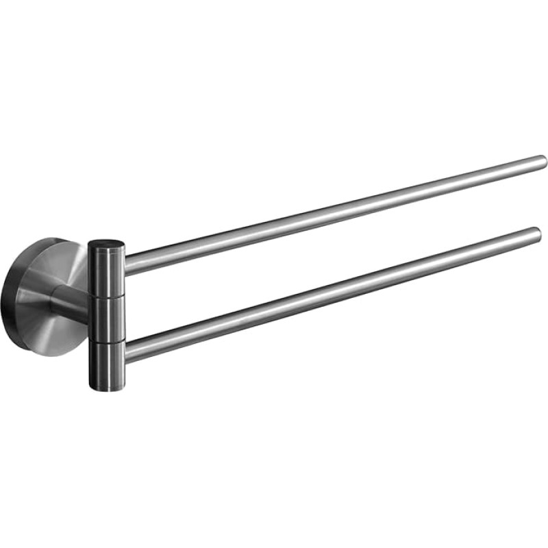 Ambrosya® | Išskirtinis rankšluosčių laikiklis iš nerūdijančio plieno | Rankšluosčių laikiklis, laikiklis rankšluosčių džiovintuvui Rankšluosčių stovas Rankšluosčių strypas WC (nerūdijantis plienas (šlifuotas), 37,9 cm)