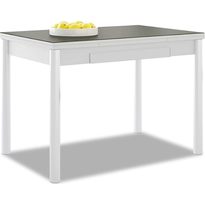 ASTIMESA Išskleidžiamas virtuvės stalas Baltas rėmas Grafitinis idealiai tinka mažoms erdvėms 90 x 50 cm Išskleidžiamas 140 x 50 cm