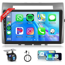 4+64G Wireless Carplay Android Car Radio for Toyota Corolla Verso 2004-2009 9 Inch HD Car Radio with Android Car GPS Mirror Link Bluetooth FM/RDS/DAB/DVR/EQ/USB Steering Wheel Control Reversing Camera