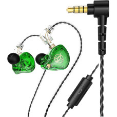 KAMINRUN FEDAI DX2 In-Ear Monitor ausinės, IEM HiFi laidinės In-Ear ausinės su 1DD, įtraukiantis bosų garsas dainininkams, muzikantams, scenai, būgnininkams bažnyčioje (su mikrofonu, žalios spalvos)