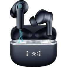 LAITIN Bluetooth Headphones 5.4 In-Ear Stereo HiFi with 4 Mic, Wireless Headphones, ANC ENC Noise Reduction, 40 Hours Playback, Waterproof IPx4, Touch Control, LED Display (Black)