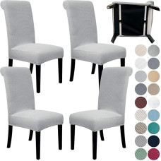 SPRINGRICO 4 pakuotės valgomojo kambario kėdžių dangteliai su sėdynės diržu, 