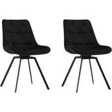 CLIPOP Valgomojo kambario kėdės, pasukama aksominė sukamoji kėdė, virtuvės kėdė, minkšta kėdė, patogi valgomojo stalo kėdė su atlošu, valgomojo kėdės valgomajam, svetainei, virtuvei (juoda)