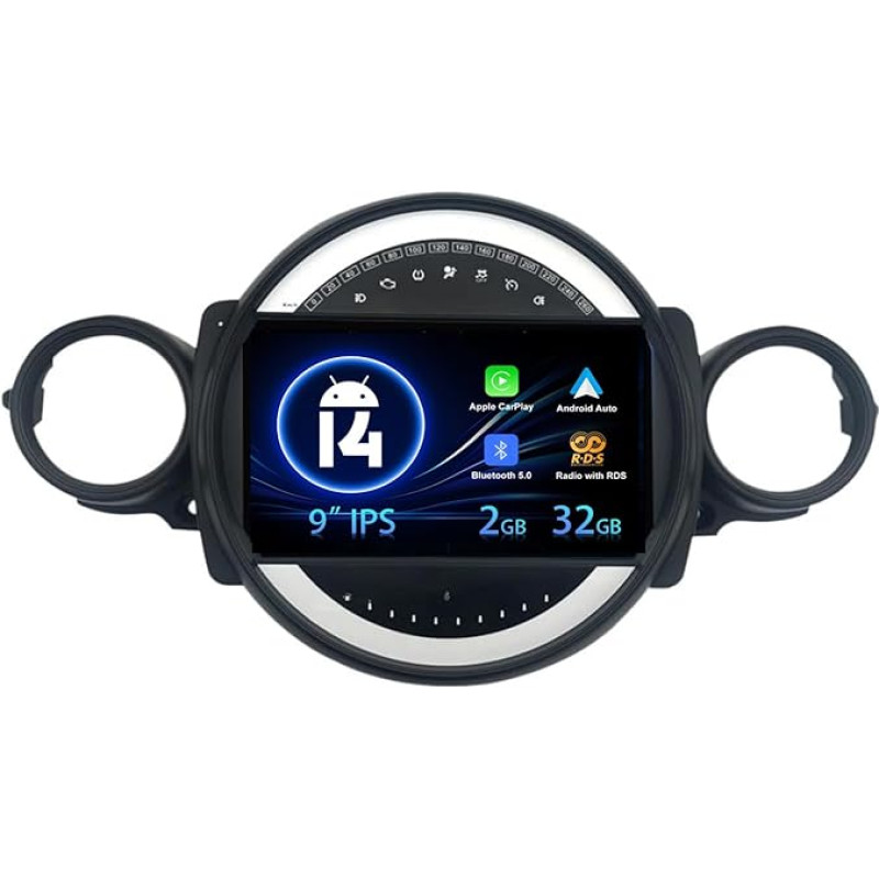 MISONDA 2G + 32G BMW Mini Cooper R55 R56 (2007-2013) GPS navigacijos automobilinis radijas Android 14.0 Carplay FM RDS Android Car WiFi IPS 9 colių