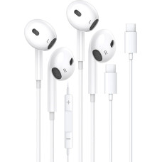 USB-C-Kopfhörer, 2 Stück, USB-Typ-C-Kopfhörer für iPhone 15, HiFi-Stereo, Geräuschunterdrückung mit Mikrofon und Lautstärkeregler für iPhone 15 Pro, iPad Pro, Galaxy S23/Ultra Note 10/20 und weitere